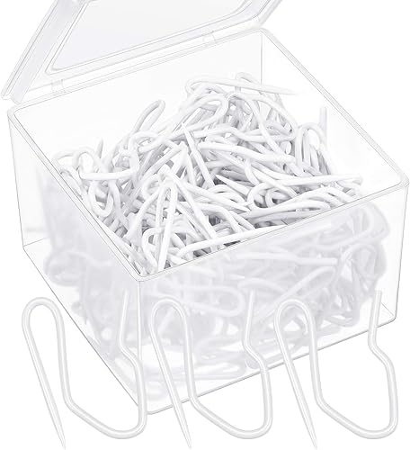 Vista 10 de Shappy Paquete de 120 ganchos para cortinas para cortinas, ganchos plisados de metal con caja transparente de 1.2 pulgadas para puerta de ventana