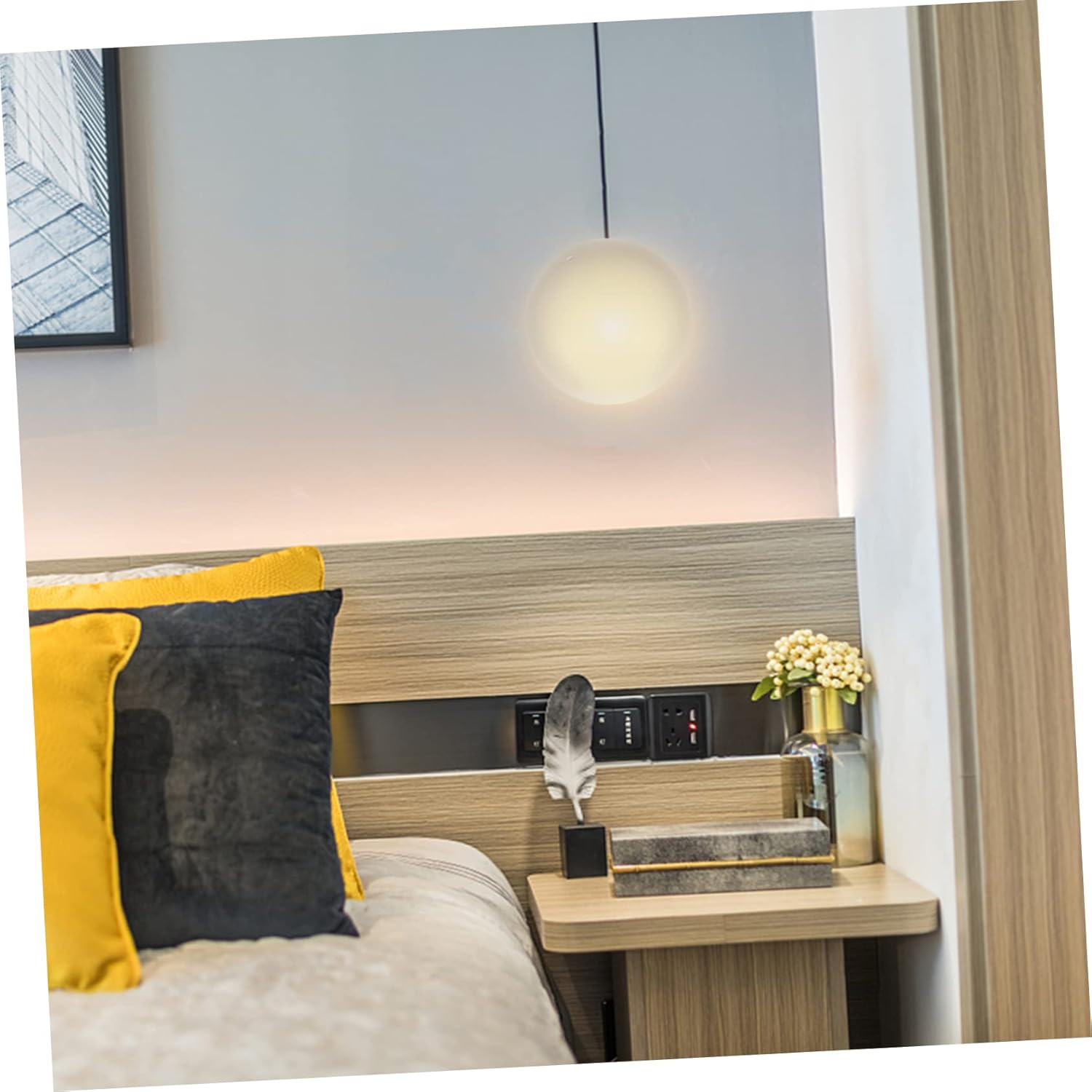 Angoily 5pcs Replacement Glass Lamp Shade for Pendant Light Simple and Delicate Ceiling Light Fixture Living