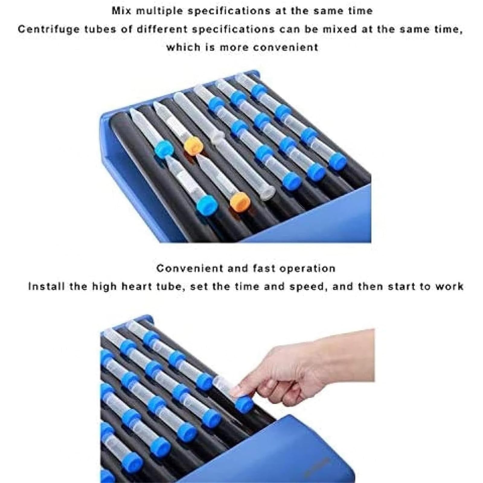 Labor-Rollenmischer, digitaler Reagenzflaschenschüttler mit 4 Rollen, multifunktionaler Mischer mit LCD-Digitalanzeige und Zeitschaltuhr für effizientes Mischen, ideal für Biologie und chemi