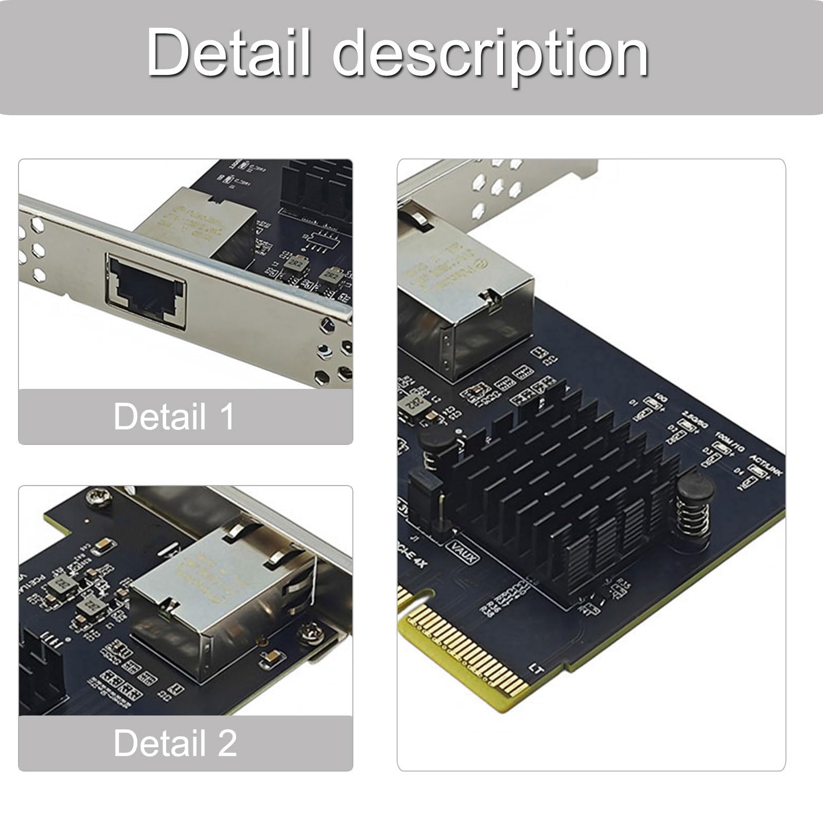 Scheda di rete Gigabit PCIE3.0 da 10 Gbps, chip 82574, supporto a basso profilo per una rete rapida del server