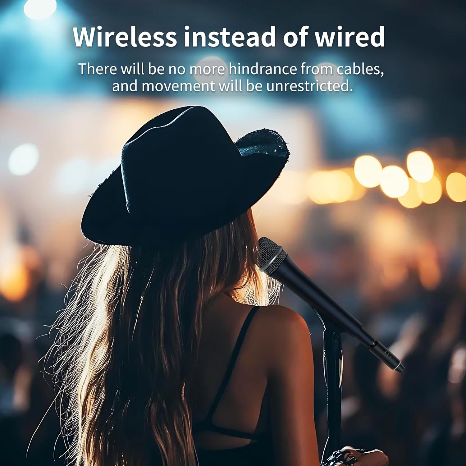 Wireless XLR Microphone Transmitter and Receiver System, 2.4G 1-to-2 Mode, 160ft Range, USB Rechargeable, Plug & Play, for Interviews, Duets