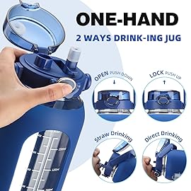 SIEROZUR 52oz Glass Water Bottle with Straw and Handle Lid Half Gallon Motivational Glass Bottle with Silicone Sleeve and Time Marker Large Reusable Sports Water Jug for Gym Home Workout