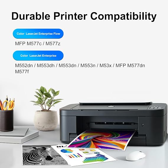 508A Toner Cartridge Replacement for HP 508A CF360A CF361A CF362A CF363A for Color Enterprise M553 M553dn M553n M553x MFP M577 M577z M577dn M577f M577c M552dn Printer (4 Pack)