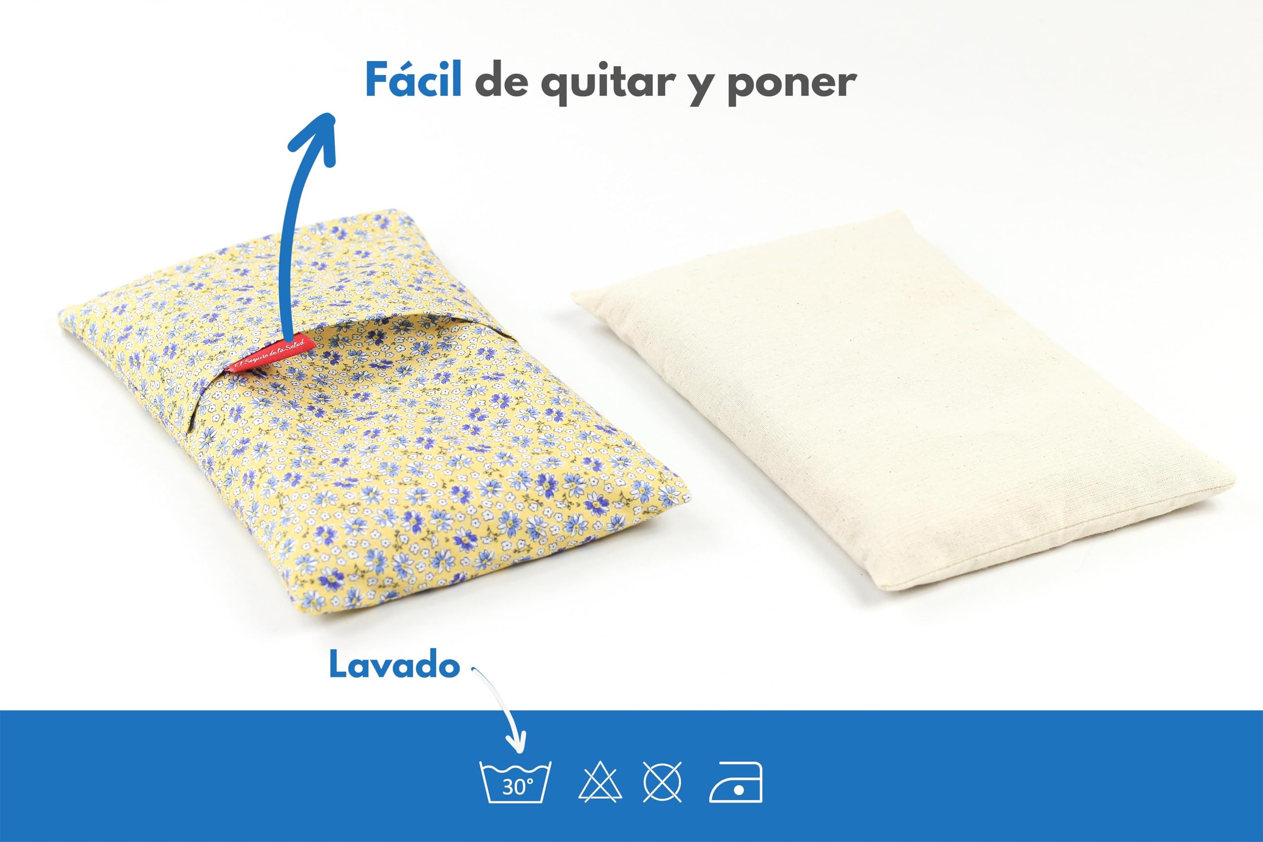Saco Térmico de Semillas para microondas Aroma Lavanda, Azahar o Romero para aplicar Calor seco Natural 100% Algodón Jardín (Lavanda, S (23 x 15 x 2 CM con Funda))