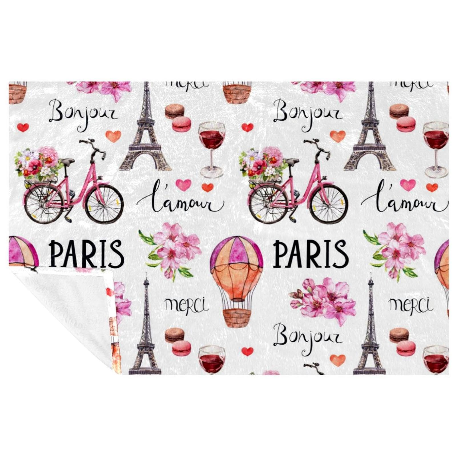 Couverture canapé douce motif fleurs roses contre le froid