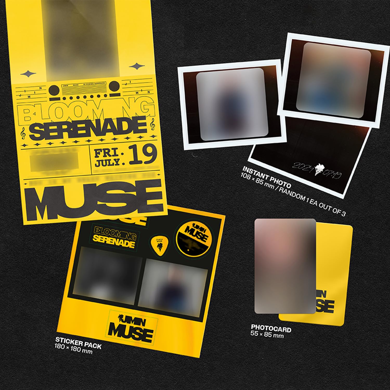 JIMIN OF BTS - [MUSE] (SERENADE Ver.) Photobook R + Muse Card Set + Coaster + 2 Extra Photocards