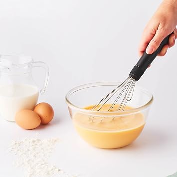 Stand Up Whisk - Ideal for Pastry, Sauces, Liquid Pasta - Handy Spike for Hanging Whisk on Container