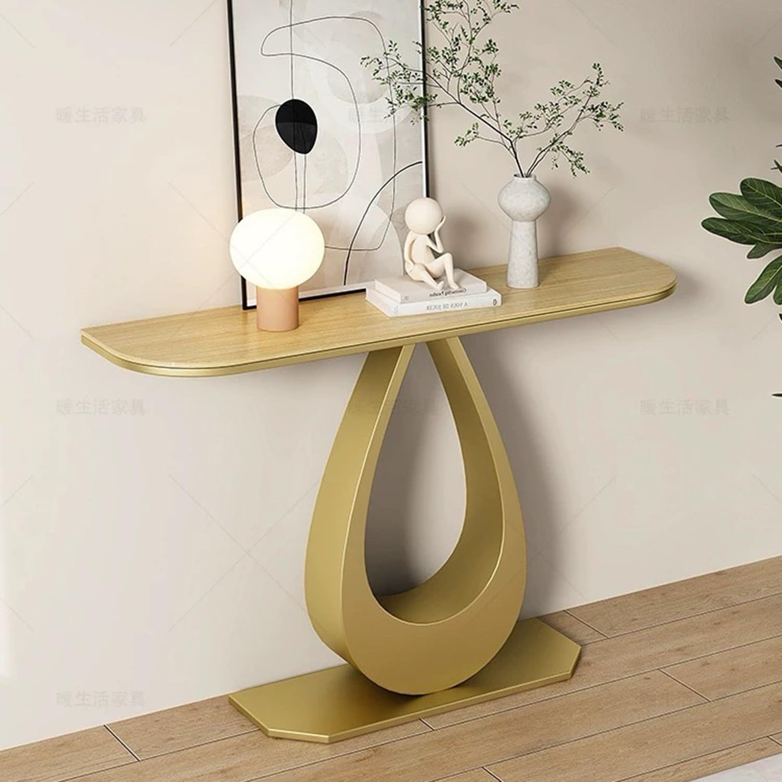 Tavolino da ingresso, consolle, tavolino d'appoggio con struttura in metallo, struttura robusta e affidabile, tavolino da divano, per corridoio, atrio, ingresso, soggiorno, stretto (C, 80 cm/31,5 po