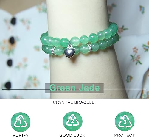 Miniatura 4 de 2 pulseras de cristal curativo para mujer, hechas a mano, oraciones curativas, cristal de 0.315 in, cuentas de piedra natural, pulsera para aliviar