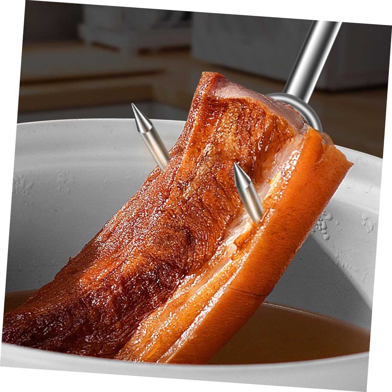 CANIGHT Grill Grate Hook Meat Food Turner for Smoker Butchering Tool Metal Turner Fork for Kitchen