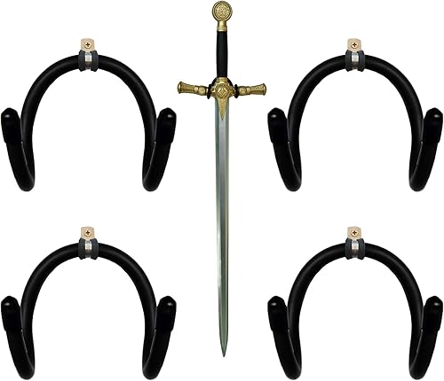 YYST Mini espada ajustable, gancho de pared, soporte de pared para espada, daga, hacha, hoja de llave, etc. - 4/PK- sin pantalla vertical de espada