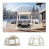 Pop up Sports Tent, 8 Sizes Optional Clear Bubble Tent for 1-6 Person, Waterproof Outdoor Pod with Floor Mat & Top Cover, Garden Igloo Dome Tents Camping Shelter for Sports Watching