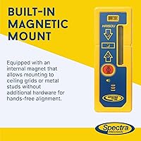 Vista 3 de Spectra Precision Receptor láser HR150U con abrazadera de varilla C61 resistente, LED de doble cara, montaje magnético, altura de captura de 1.969