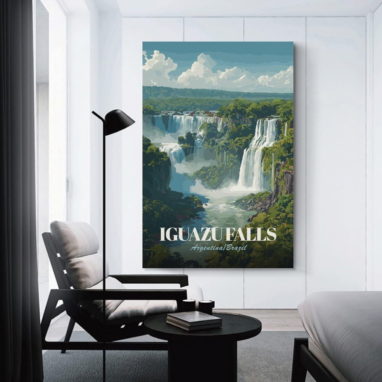 Junmoney Iguazu Falls, ArgentinaBrazil Home Decor Wall Art, 24x36inch(60x90cm), for Living Room, Bedroom Or Home Office, Home Decor Gift with Stylish Appeal