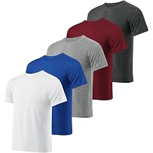 Resinta 5 Pack Boys Athletic Shirts Youth Dry-Fit Wicking T-Shirts Athletic Activewear Performance Short Sleeve Tees