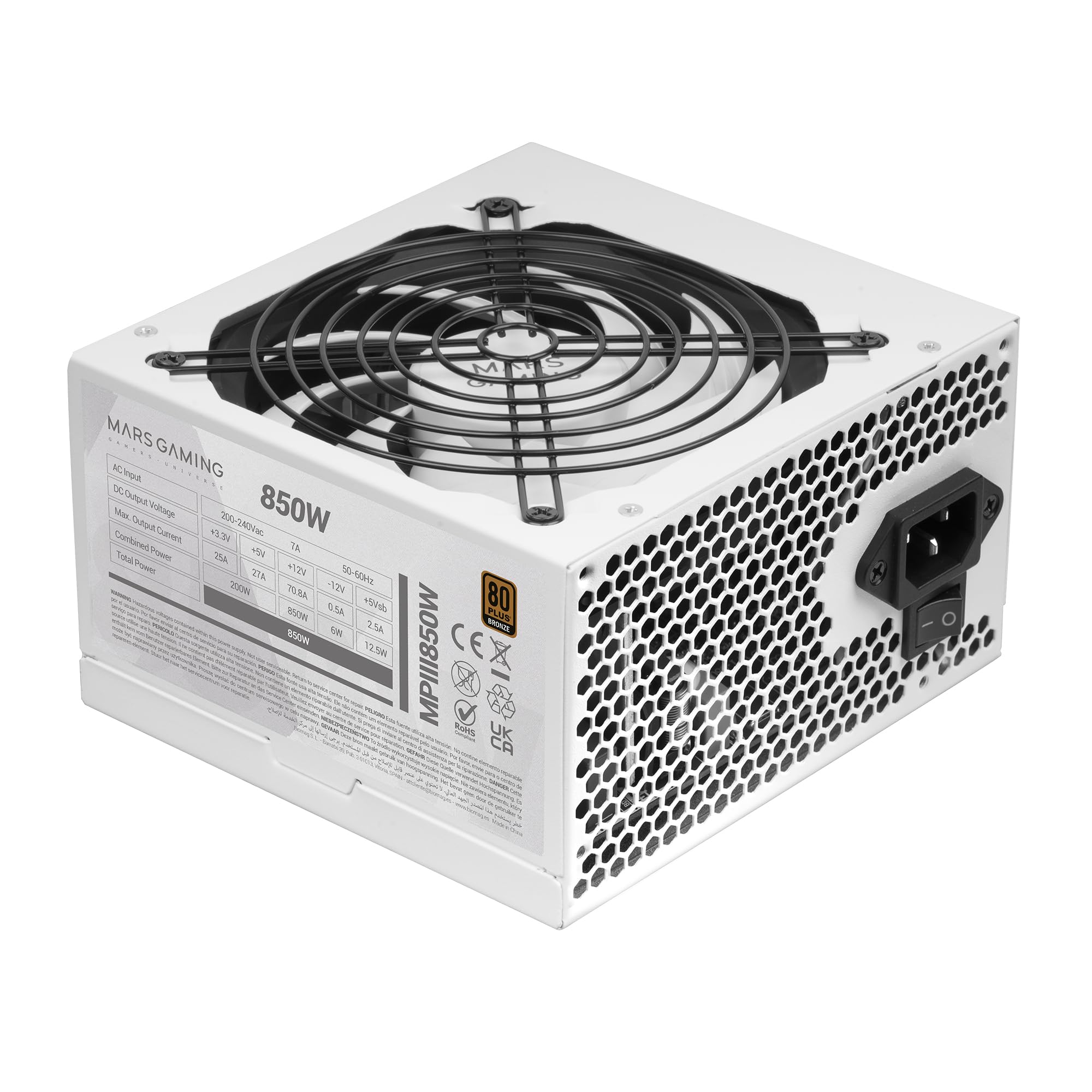 Mars Gaming White Mpiii850w Power Supply Unit 850 W 20+4 Pin Atx Atx