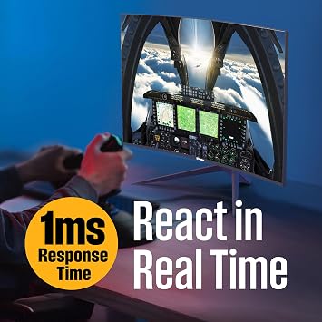 Westinghouse 24 Inch Curved Gaming Monitor, 165Hz, 1ms, FHD 1080P, 3000:1 Contrast Ratio, 110% sRGB, 1500R, AMD FreeSync, Eyecare, for PC Games with Built-in Speakers, VESA, DisplayPort, HDMI