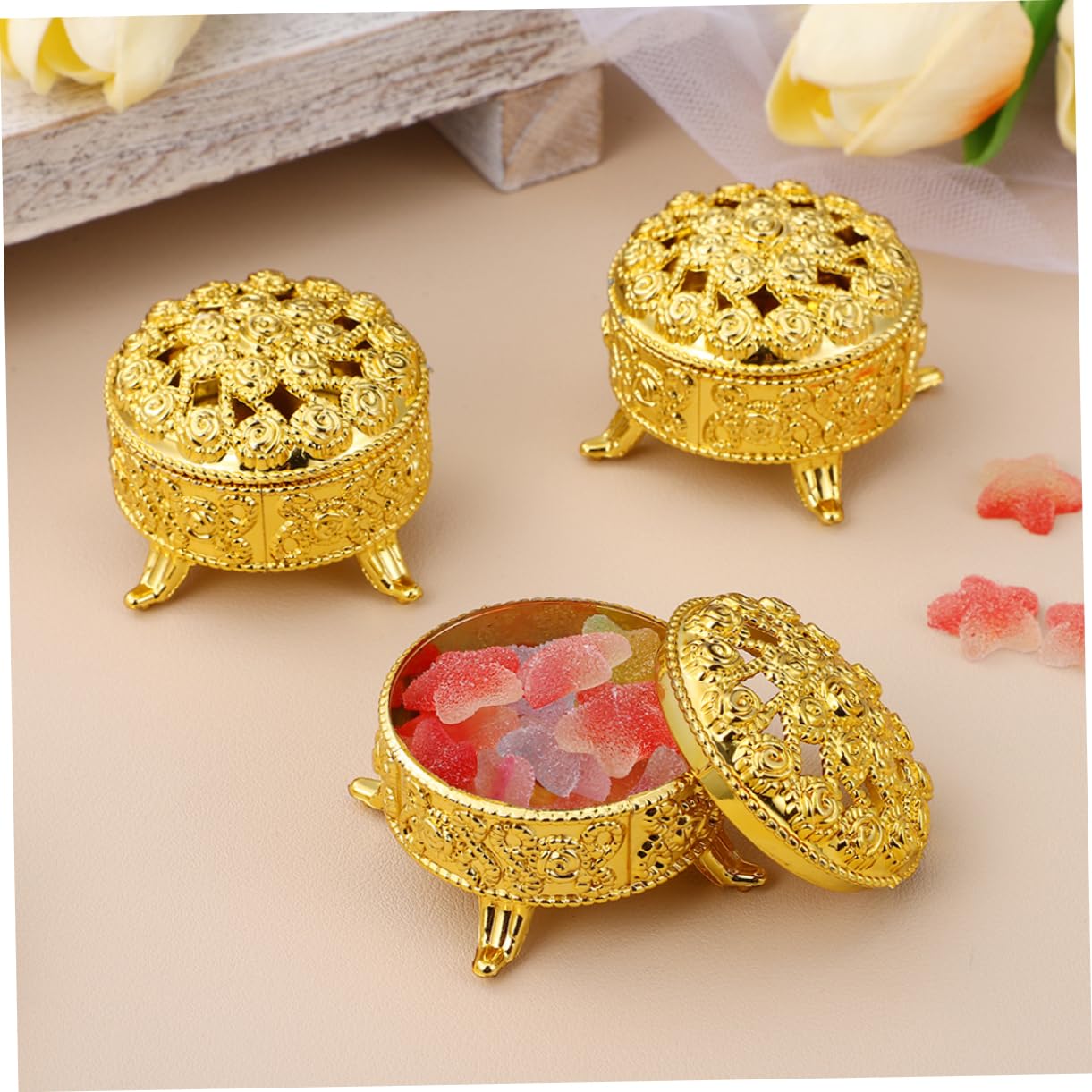 Boîte de rangement - SONEW - Vintage - Fer blanc antirouille - Cadenas inclus - 24,5 x 18 x 8,3