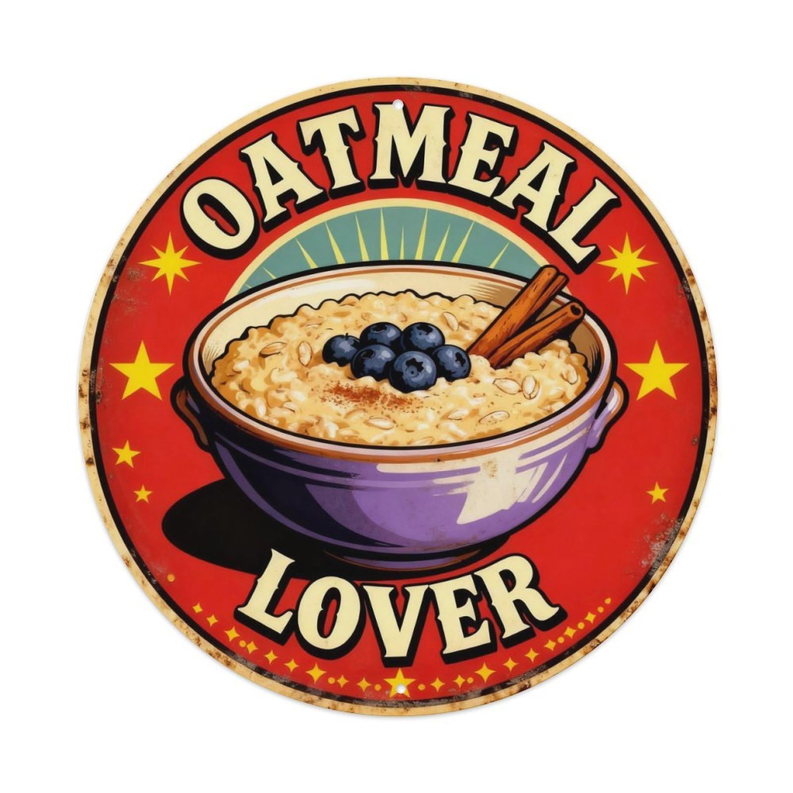 Oatmeal Lover Breakfast Sign Metal Tin Sign Plaque