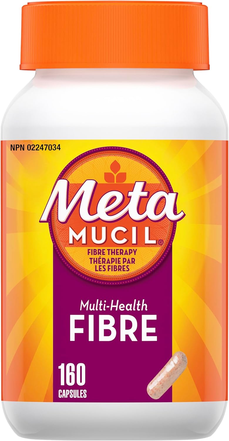 Metamucil, Daily Psyllium Husk Powder Supplement, 3-in-1 Fibre for Digestive Health, Capsules, 160 Count