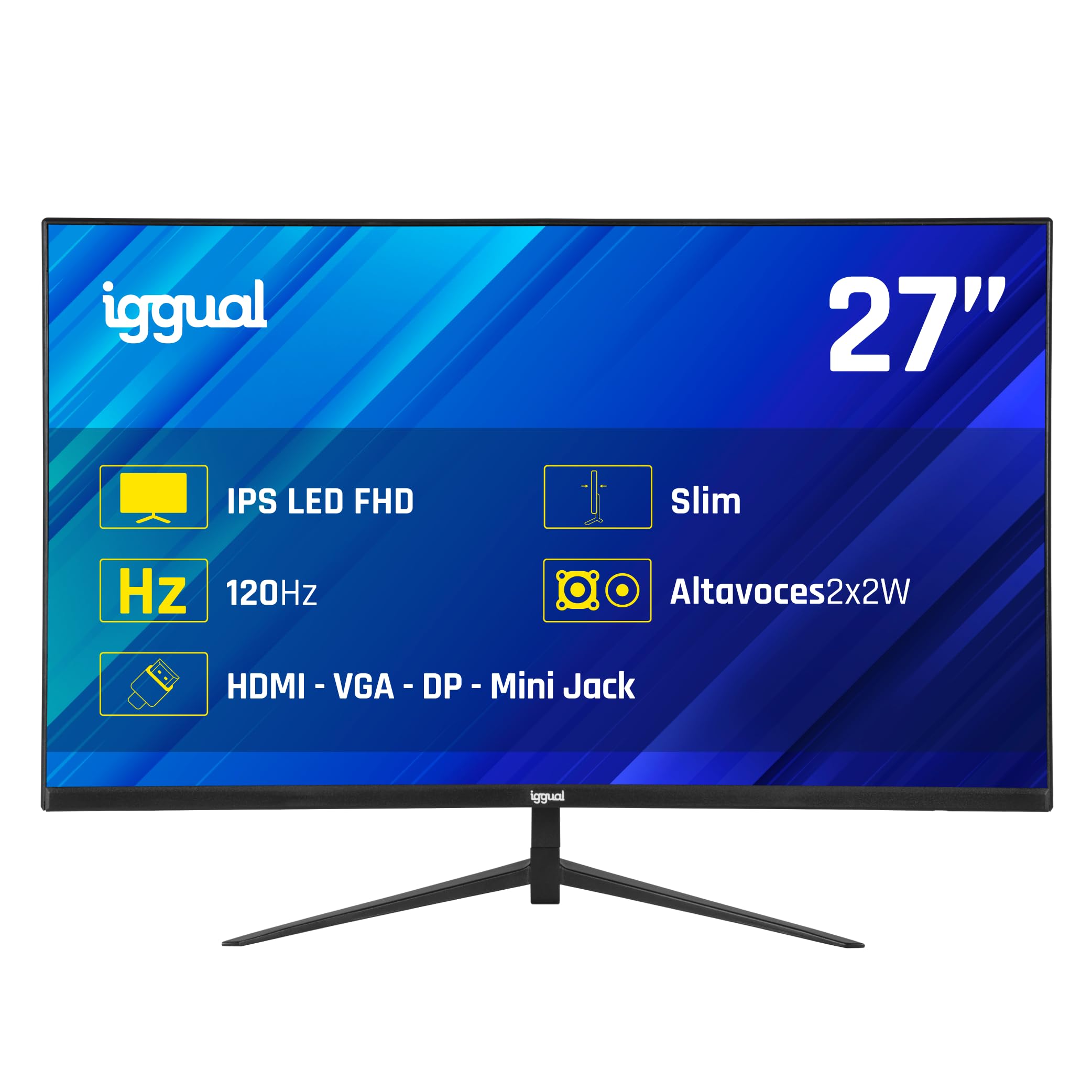 iggual Monitor 27" 1ms FHD 120Hz VGA HDMI DP MM