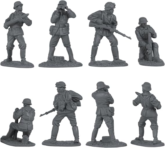 BMC CTS WW2 German 88mm Flak Artillery & Crews - 15pc Gray Army Men Accessories