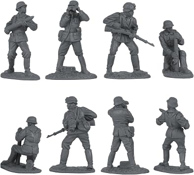 BMC CTS WW2 German 88mm Flak Artillery & Crews - 15pc Gray Army Men Accessories