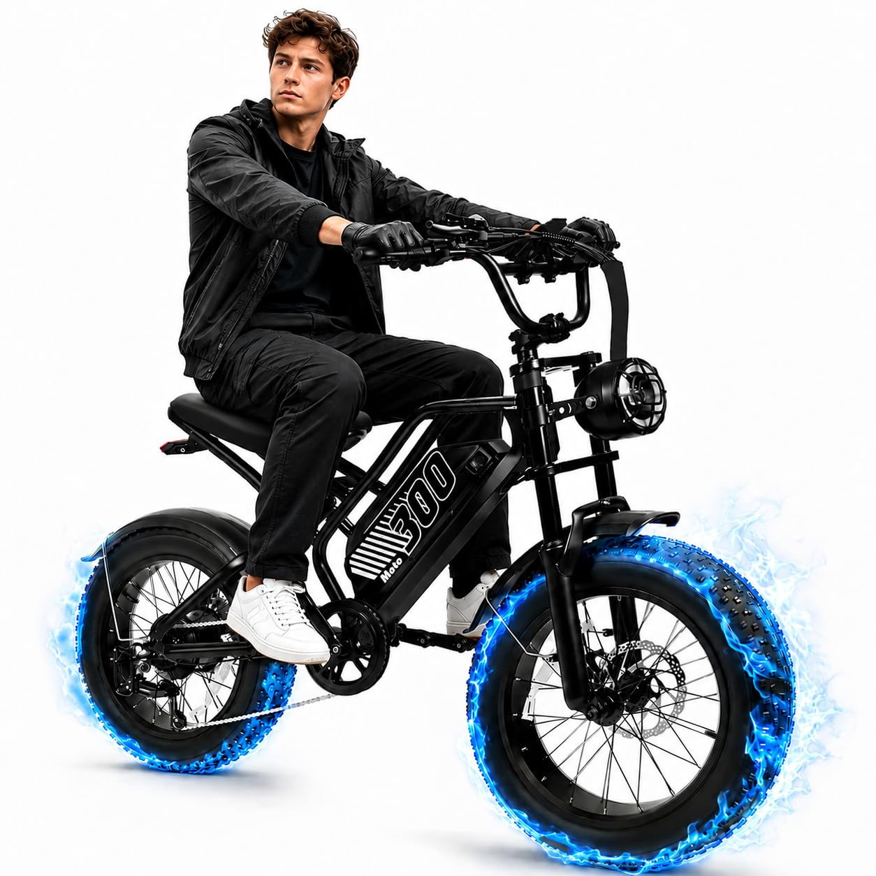 ESKUTE Electric Bike for Adult, 48V 20.8/41.6Ah Battery, 20"×4" Fat Tire with 1500W Motor E-Bike, Off-Road Ebike Up to 30+MPH, 7-Speed Beach Snow Trail Mountain Commuter for Beginner Cyclists V300