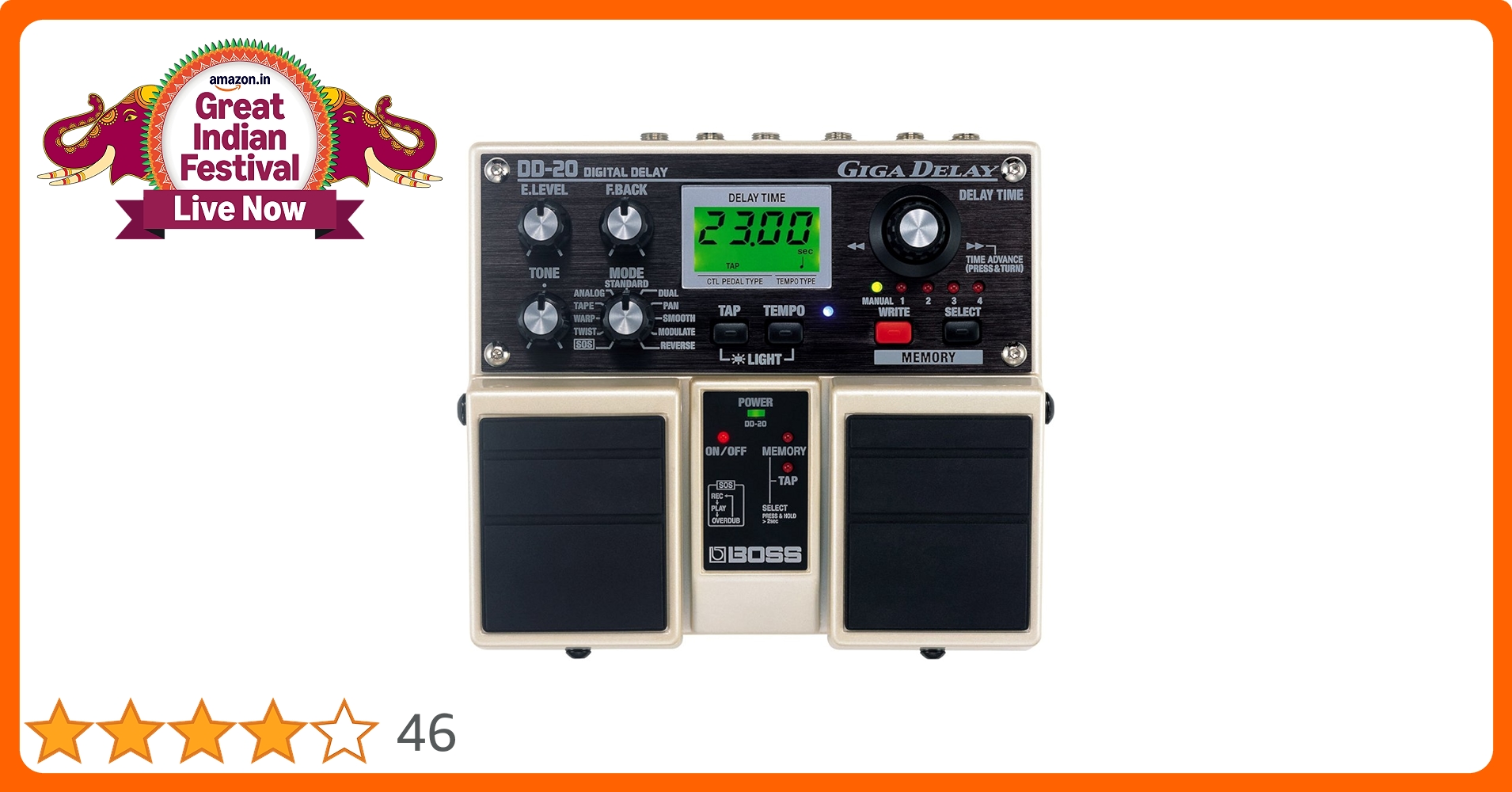 Boss DD-20 Giga Delay Digital Delay Pedal : Amazon.in