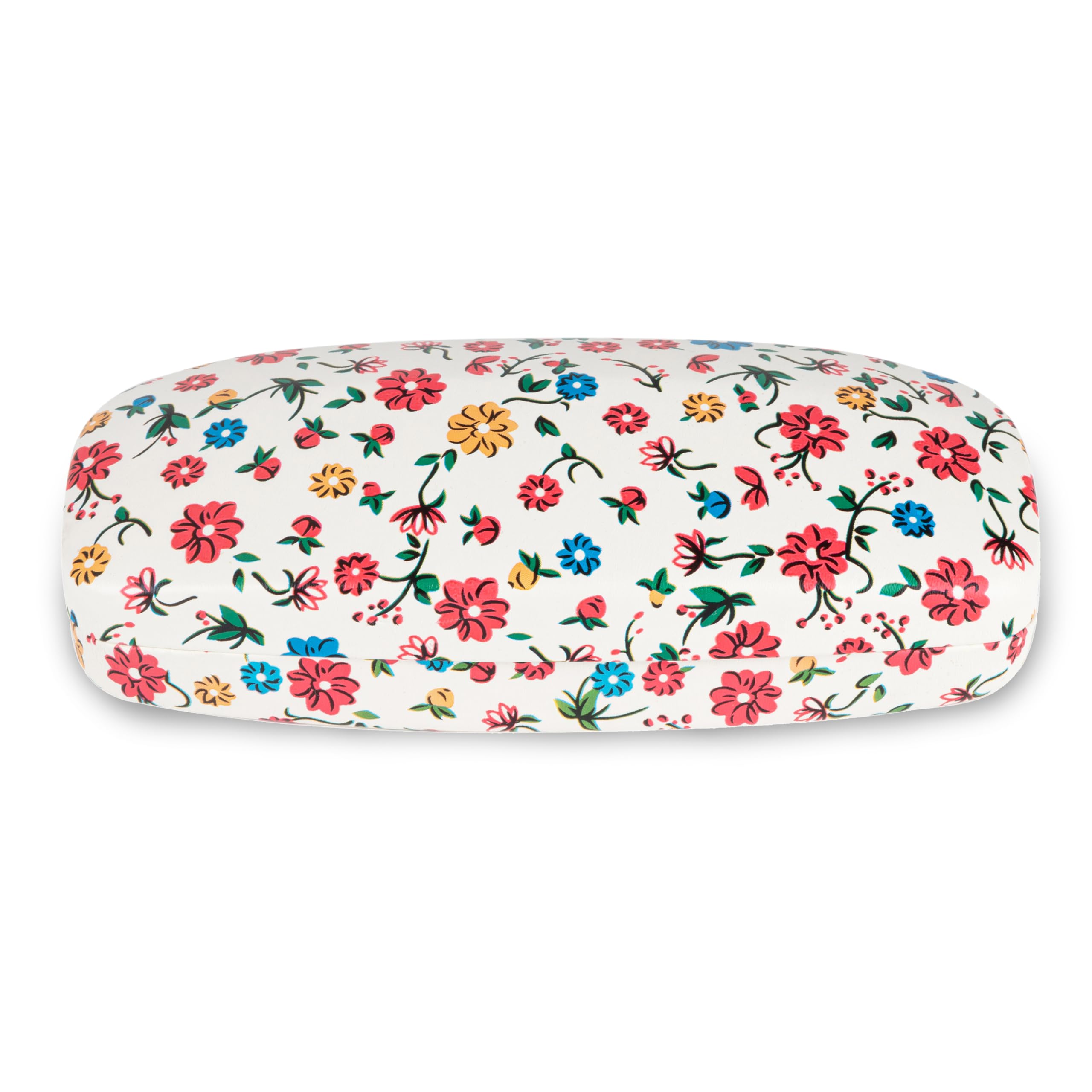 LAGO TERRA Easy-Open Ditsy Floral Hard Shell Glasses Case - White Floral