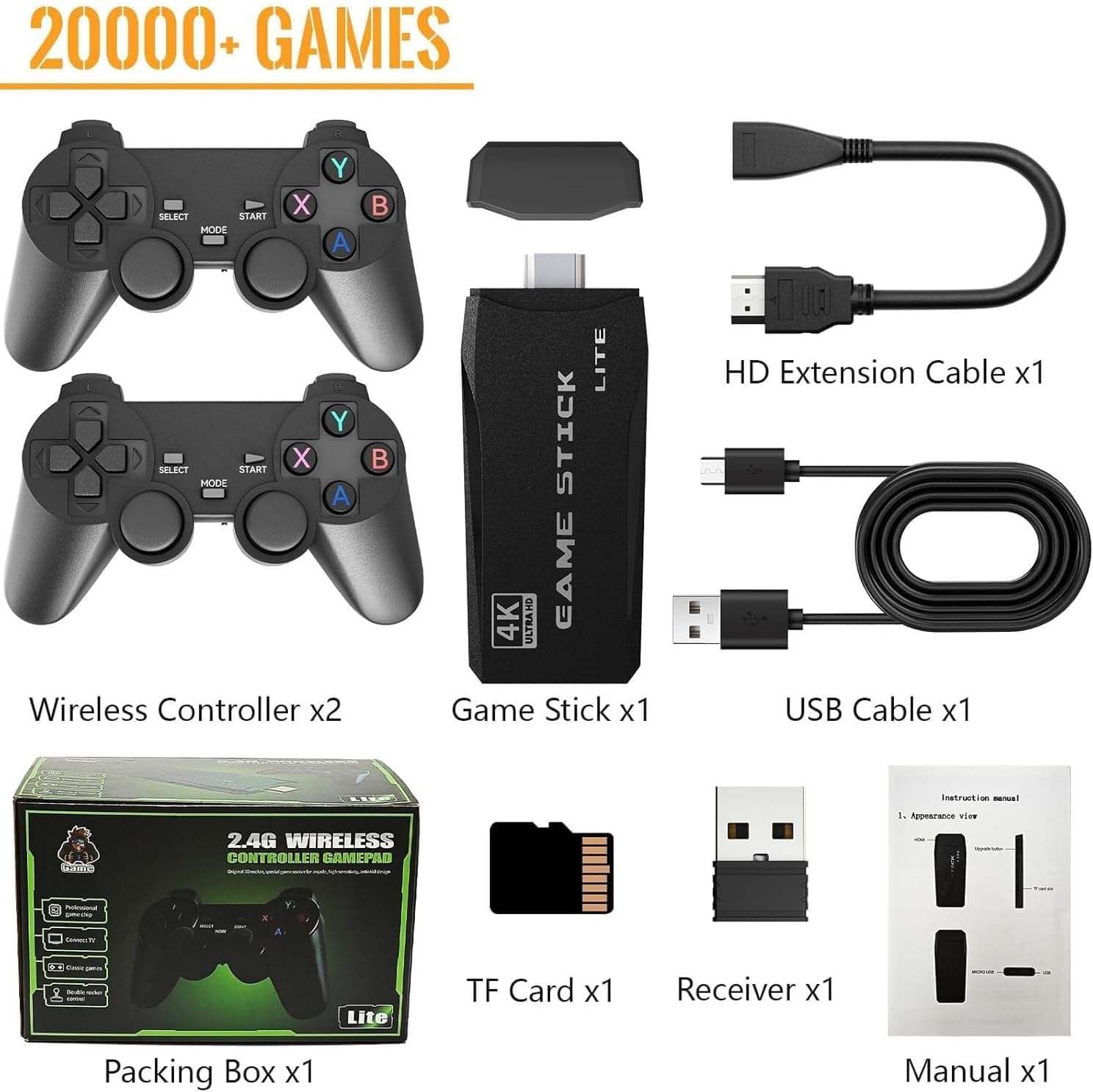 Retro Game Console,Wireless Retro Game Stick, 6 Controllers — view 6