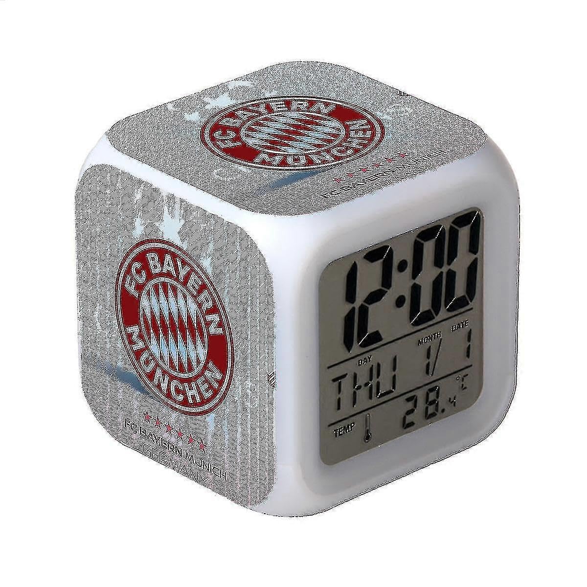 Réveil numérique LED motif football, idée cadeau avec veilleuse couleur