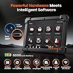 Ancel X7HD Plus Scanner de camion lourd 10.1'', outil de diagnostic diesel système complet avec DPF Régenre, 42+ Essai de réinitialisation, bidirectionnel et actif ECU Codage HDOBD/OBD2 Scanner pour Diesel Trucks - gris