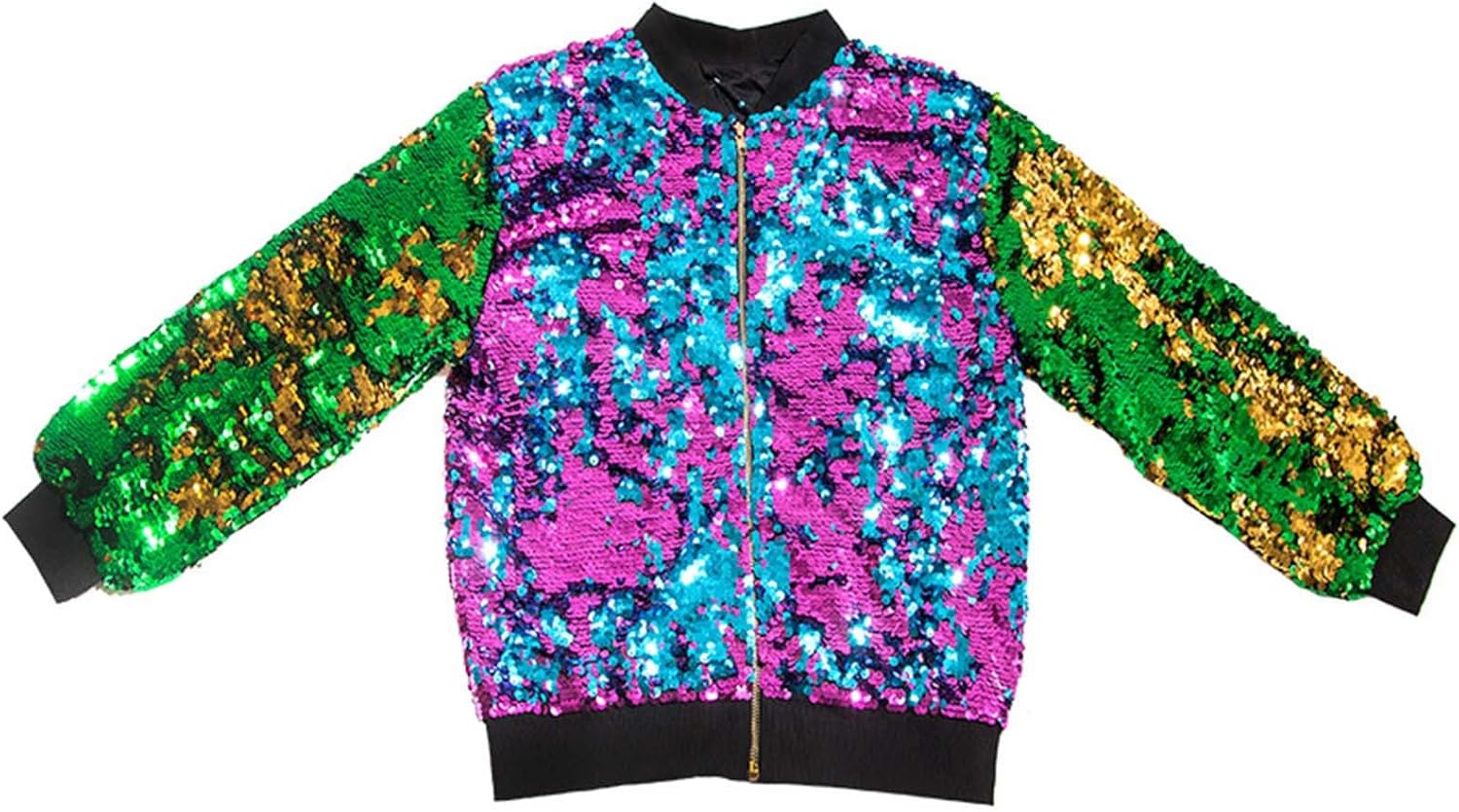 Sequin Bomber Jackets for Women Glitter Bomber Blazers Casual Long Sleeve Full Zip Coats Concert Party Sparkle Outfit