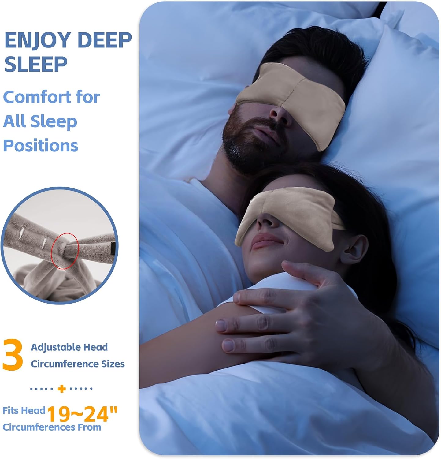 SPRING SEAON Weighted Eye Mask with 100% Patented Light Blocking Design for Men and Women, Velvet Gravity Eye Mask with Adjustable Head Circumference for Sleeping, Airplane, Travel, Gifts for Wife