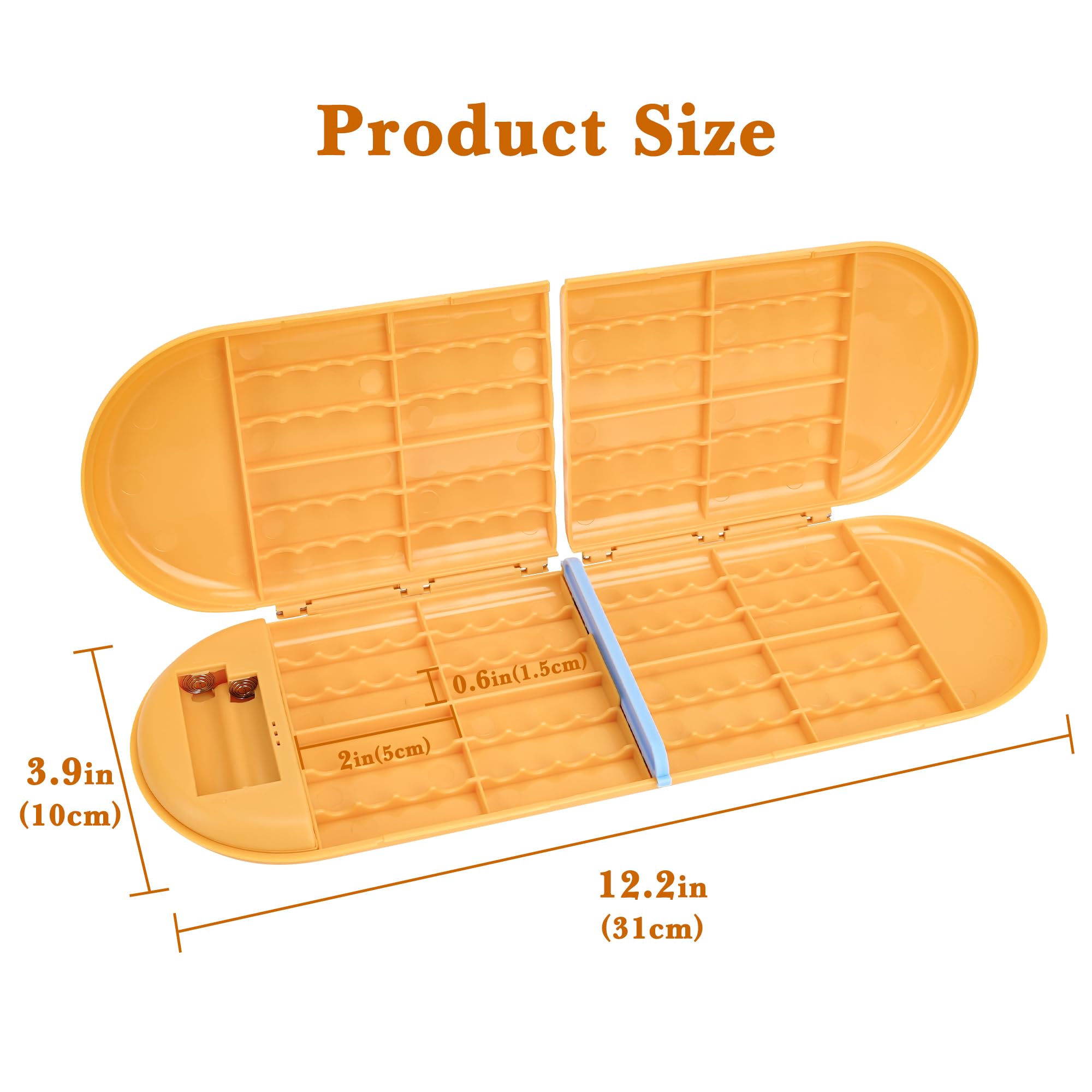 Linkidea Custodia per Batterie con Tester, Organizer Portatile per 12 Batterie AA/AAA, Scatola di Conservazione (Arancione)