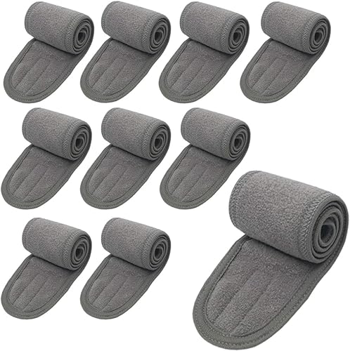 Diadema de spa, diadema facial, banda para el cabello para lavar la cara, banda gruesa de tela de rizo para yoga, deporte, ducha, longitud