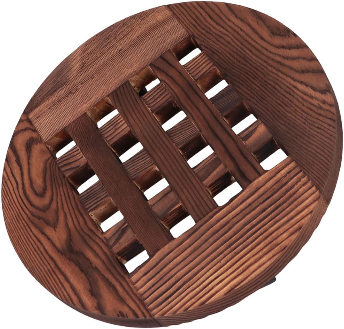 Abaodam Round Wooden Plant Stand Universal Wheels Mobile Flower Pot Tray for Indoor/Outdoor Use Roll Lock Design for Garden Display and Plant Care