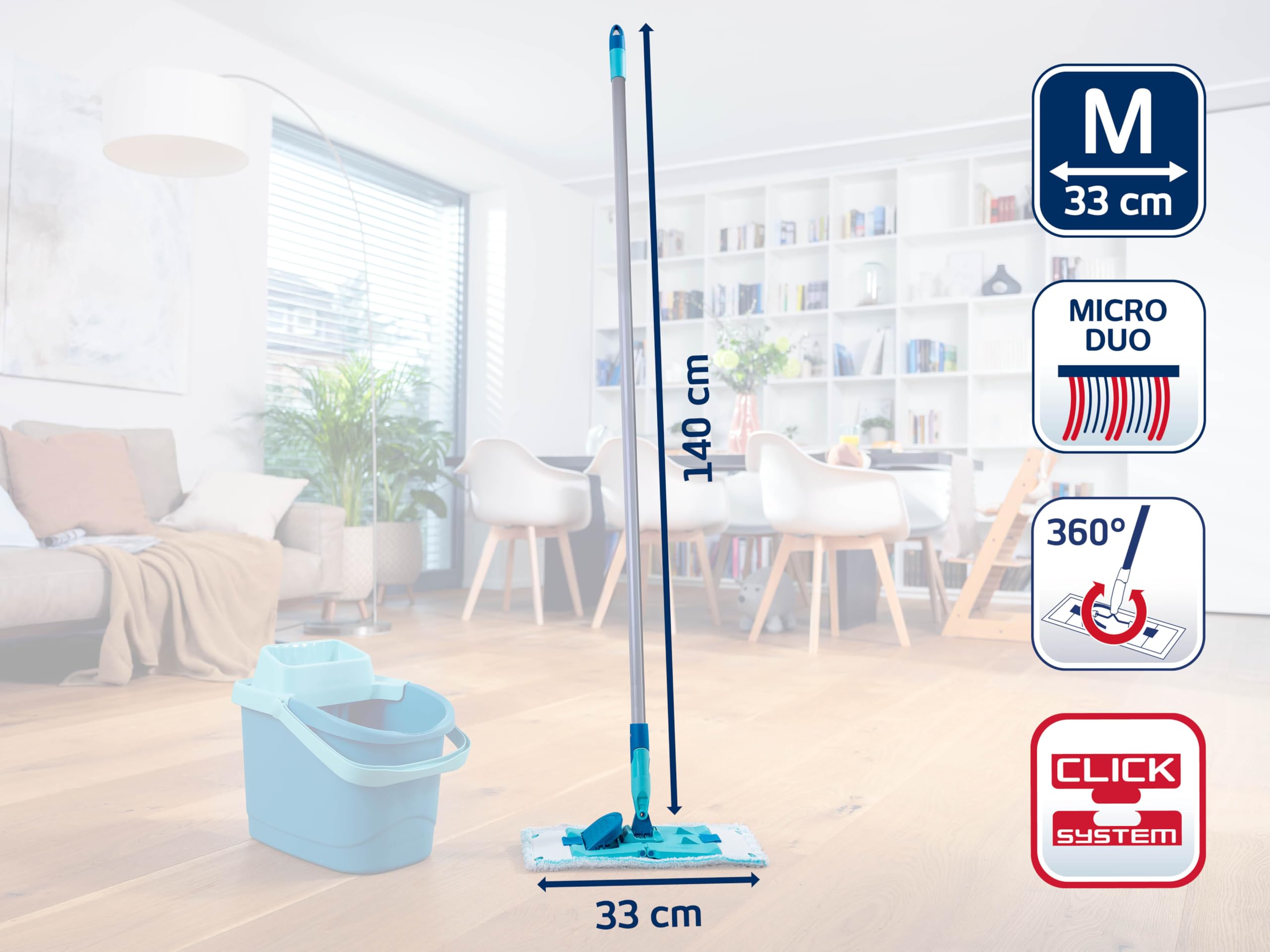Leifheit Mopa Power Clean M, CleanBlade, Micro Dúo 33 cm
