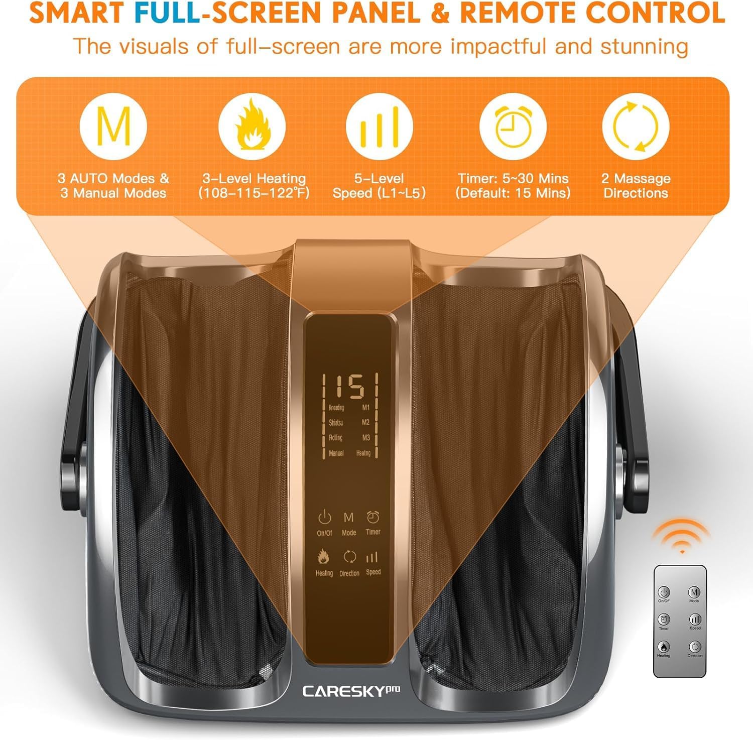 Shiatsu Foot Massager with Heat, 3-Heating for Circulation and Pain Relief, Deep Kneading Rolling for Calf-Feet-Arm Relaxation, Plantar Fasciitis, Neuropathy - Image 5