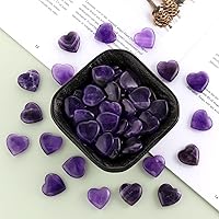 Vista 5 de 20 paquetes de piedras de amatista natural pulidas pulidas y cristales de corazón, cristales y piedras curativas de cuarzo a granel para Wicca