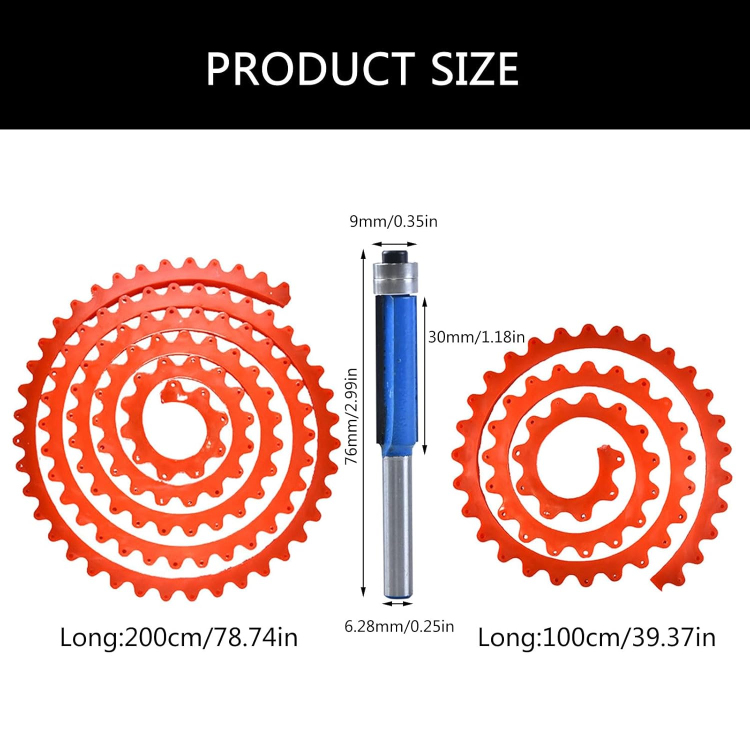 Woodworking Profiling Strips - Flexible Gear Drives Accurate Curved Designs Woodworking(Red 1m)
