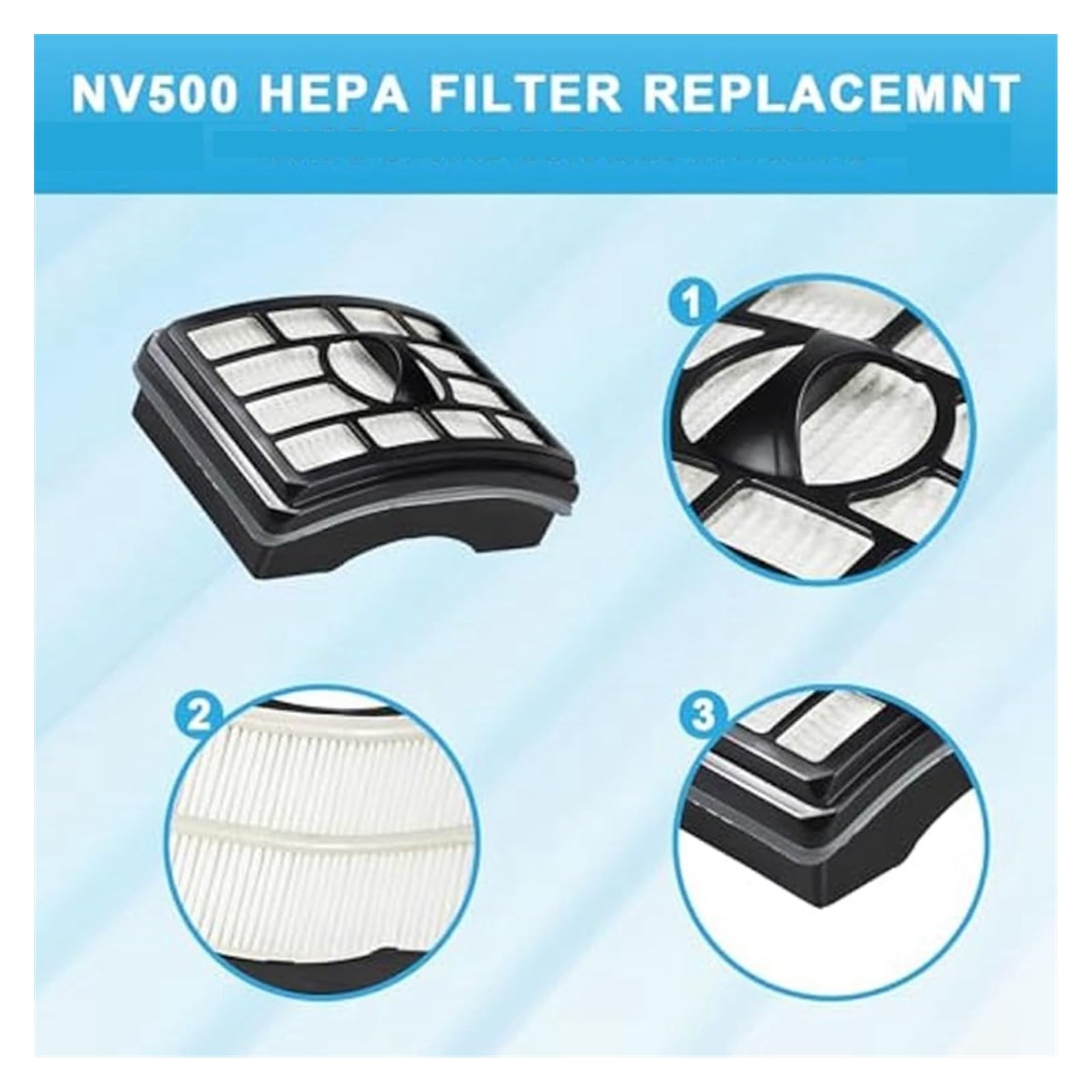 Filtro Di Ricambio For Aspirapolvere WCS, Compatibile Con Shark Rotator Pro, Compatibile Con Lift-Away, NV500, NV501, NV502, NV503, NV505, NV510, NV520, Filtri HEPA