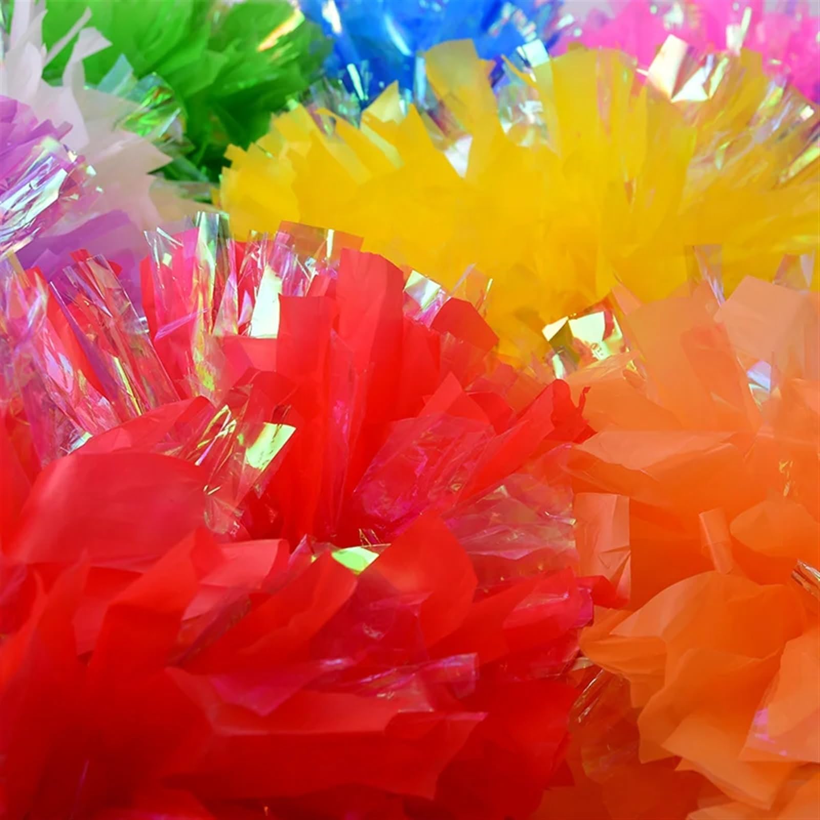Cheerleader Pompons 10 stück Regenbogen Kunststoff Cheerleader Pom Ppom Mädchen Cheer Tanken Requisiten Cheerleading Pompon Pompons Baton Hhandle NonFading für Sport Cheers(Light Purple)