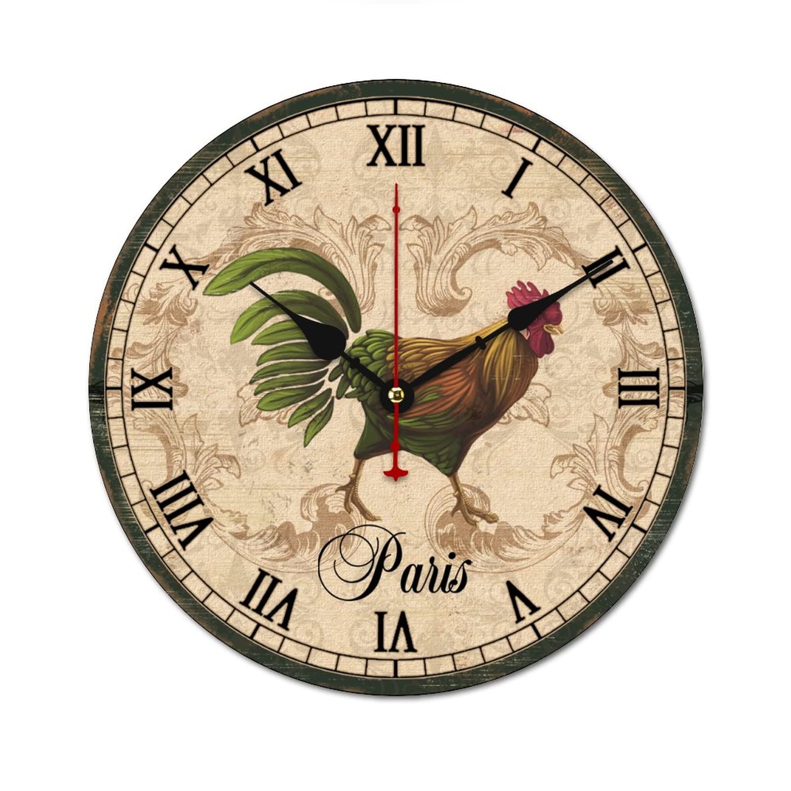 Horloge murale coq de Paris rétro : idée cadeau originale pour passionnés