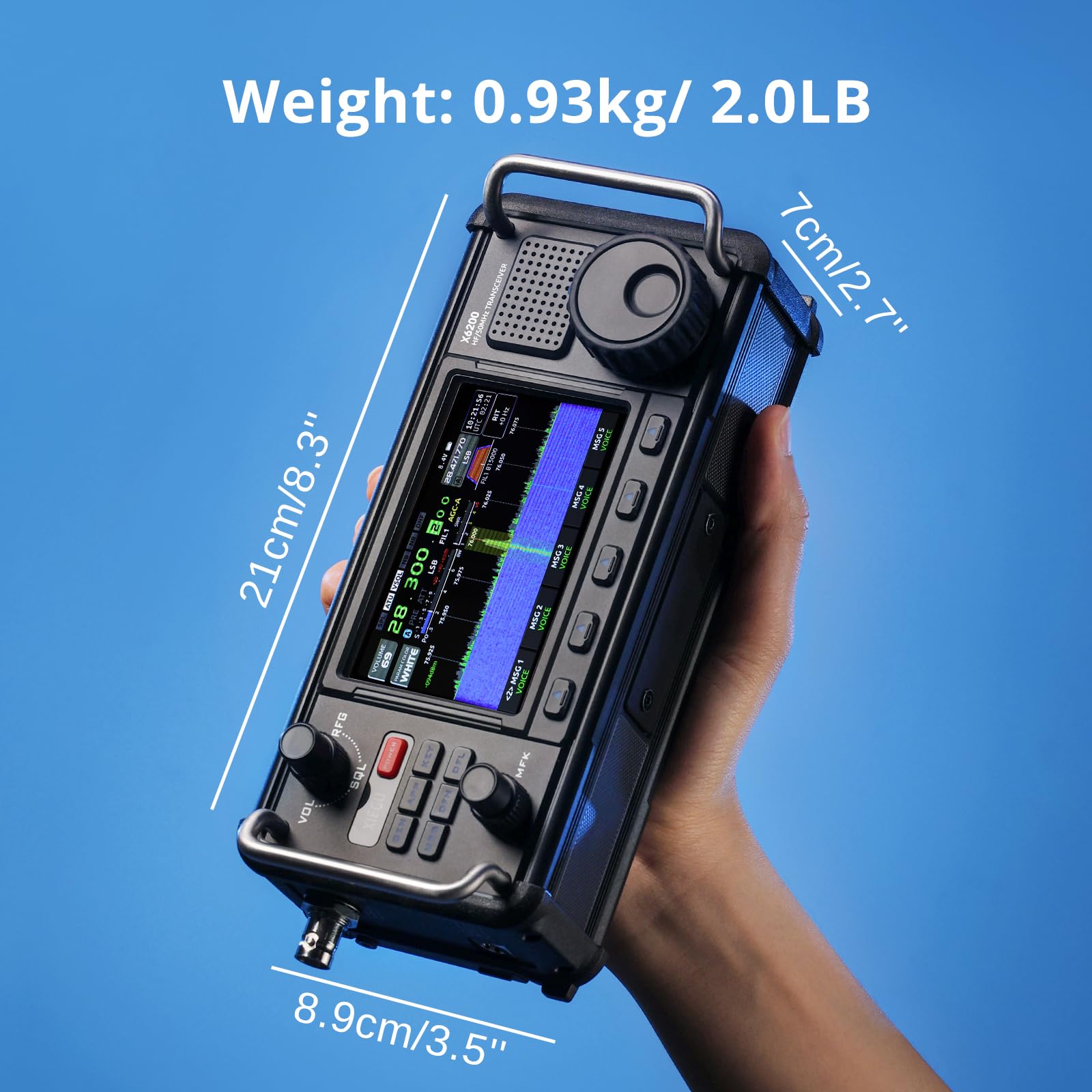 Xiegu Radio HF portátil X6200, receptor HF/50MHz/WFM/AIR con sistema de escaneo directo HF, batería intercambiable de 3200 mAh, pantalla LC de 10 cm, admite modulación SSB/CW/AM/NFM/DIGI/WFM
