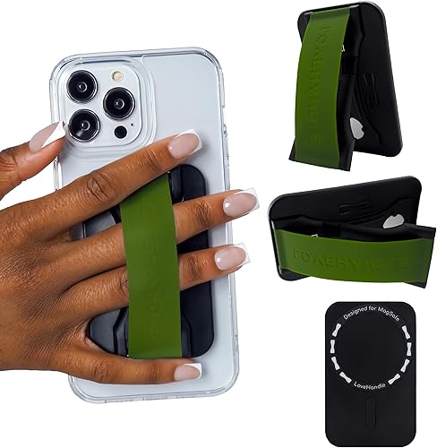 Miniatura 13 de LOVEHANDLE PRO MagSafe Compatible Agarre Magnético para Teléfono con Soporte de Pata - Montura, Correa y Soporte para Smartphone y Tablet - Anillo