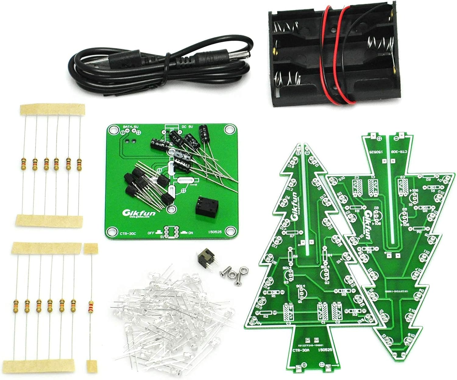 Gikfun 3D Xmas Tree Led Soldering Practice Board PCB DIY Kit