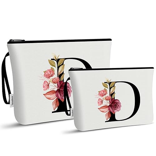 Vista 655 de Vavabox A-Z - Bolsa de maquillaje personalizada, regalos de cumpleaños para mujeres y madres, regalos para mejores amigas, bolsa de cosméticos