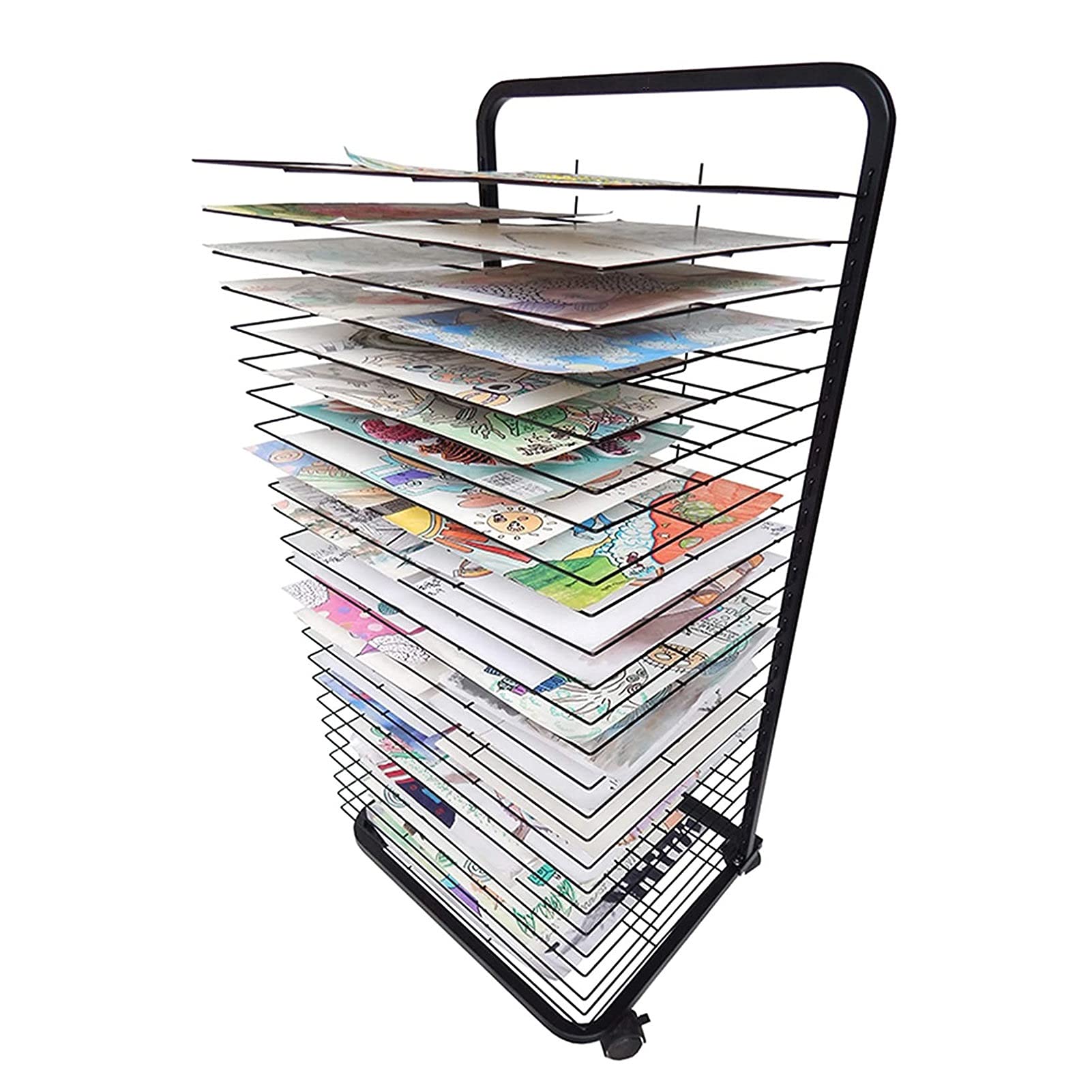 ZXFF 20-Layer Drying Rack, Art Studio Drying Rack, Educational Product Drying Rack, Space-Saving Shelf (for A3 Artwork/Painting) (Size : 20 Layers)